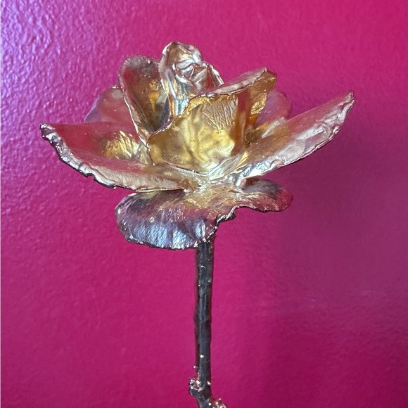 Vintage! 24K Gold Dipped, blooming Real American Rose with Original Tag - Picture 3 of 9